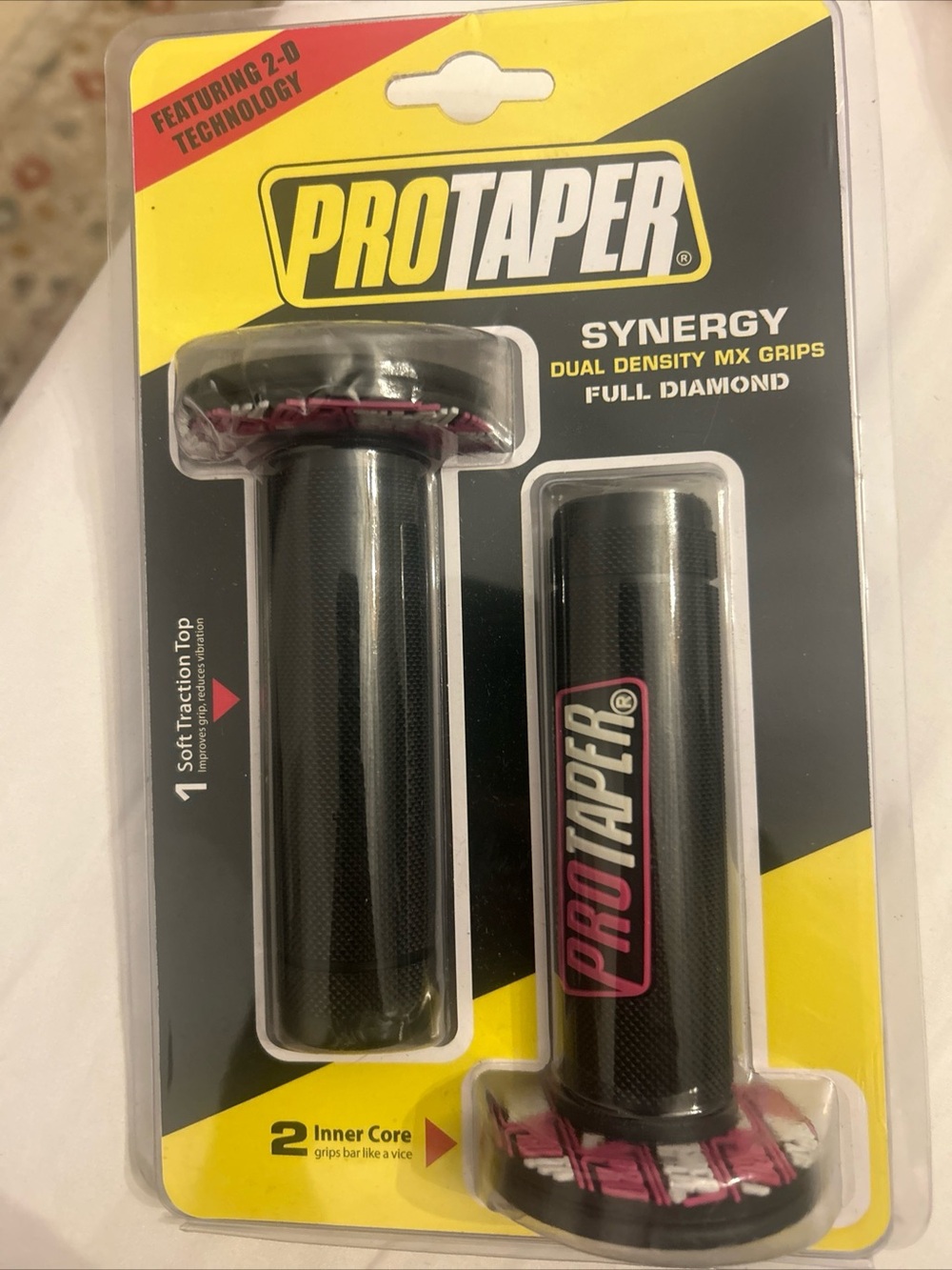 ProTaper Synergy Dual Density MX Grips in Black and Pink